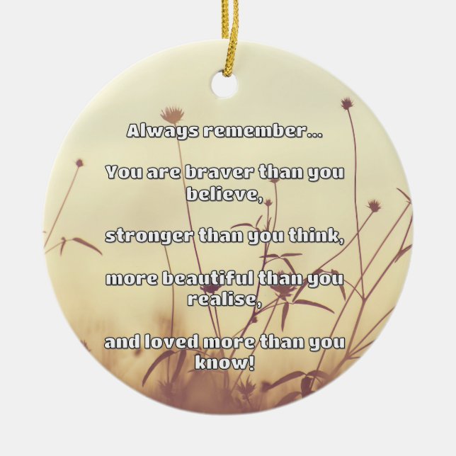 Empath Bravery Positive Encouragement Quote Ceramic Tree Decoration (Front)