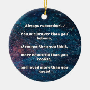 Empath Bravery Positive Encouragement Quote Ceramic Tree Decoration