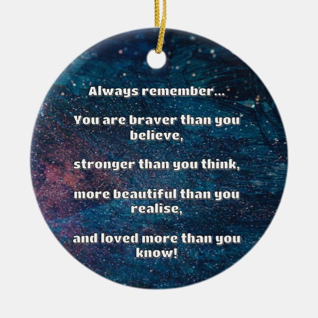 Empath Bravery Positive Encouragement Quote Ceramic Tree Decoration (Front)