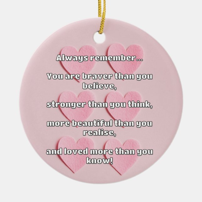 Empath Bravery Positive Encouragement Quote Ceramic Tree Decoration (Front)