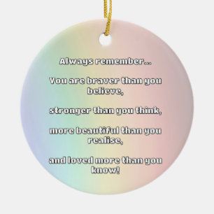 Empath Bravery Positive Encouragement Quote Ceramic Tree Decoration