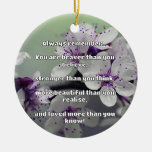 Empath Bravery Positive Encouragement Quote Ceramic Tree Decoration