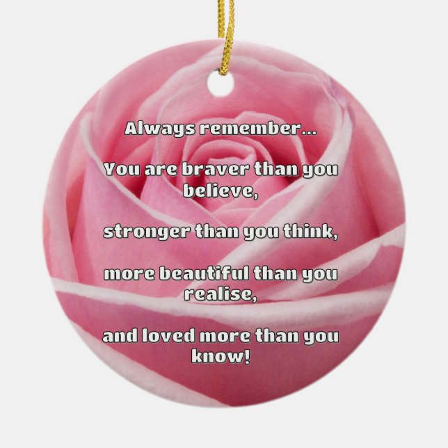 Empath Bravery Positive Encouragement Quote Ceramic Tree Decoration (Front)