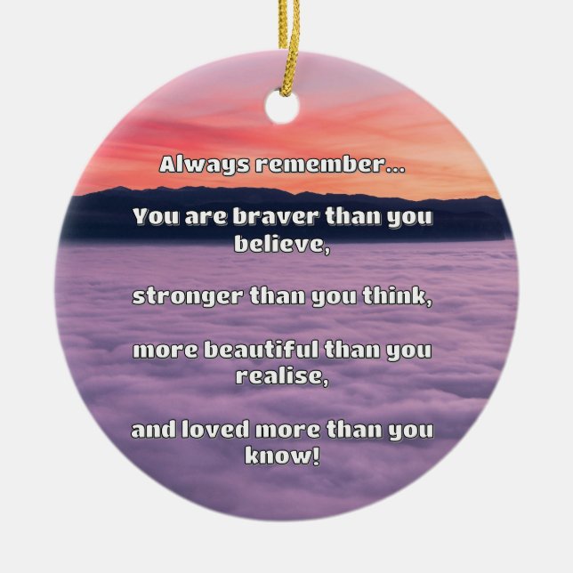 Empath Bravery Positive Encouragement Quote Ceramic Tree Decoration (Front)