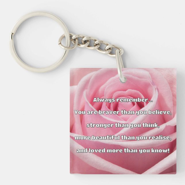 Empath Bravery Positive Encouragement Quote Key Ring (Front)