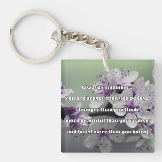 Empath Bravery Positive Encouragement Quote Key Ring (Front)