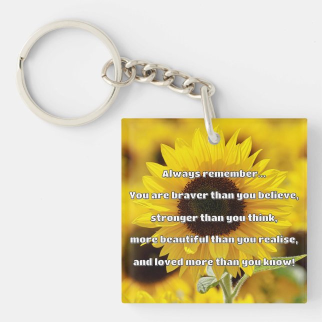 Empath Bravery Positive Encouragement Quote Key Ring (Front)