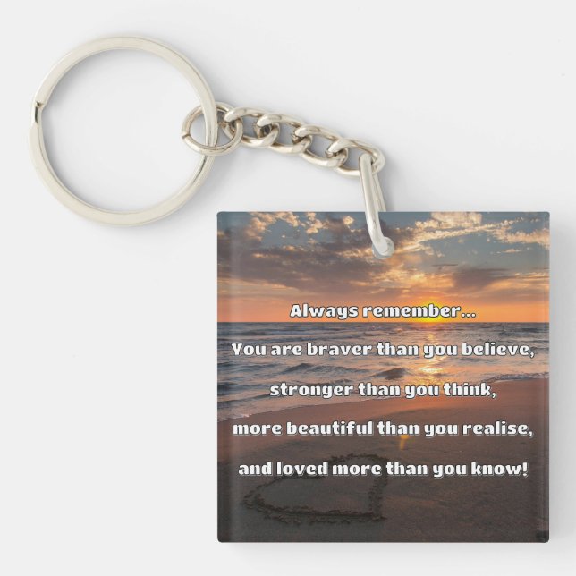 Empath Bravery Positive Encouragement Quote Key Ring (Front)