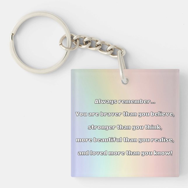 Empath Bravery Positive Encouragement Quote Key Ring (Front)