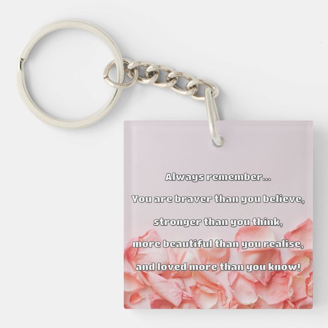 Empath Bravery Positive Encouragement Quote Key Ring (Front)