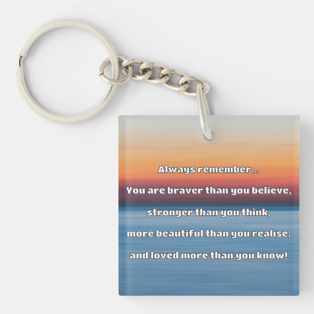 Empath Bravery Positive Encouragement Quote Key Ring (Front)