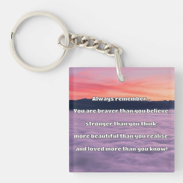 Empath Bravery Positive Encouragement Quote Key Ring (Front)