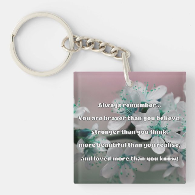 Empath Bravery Positive Encouragement Quote Key Ring (Front)