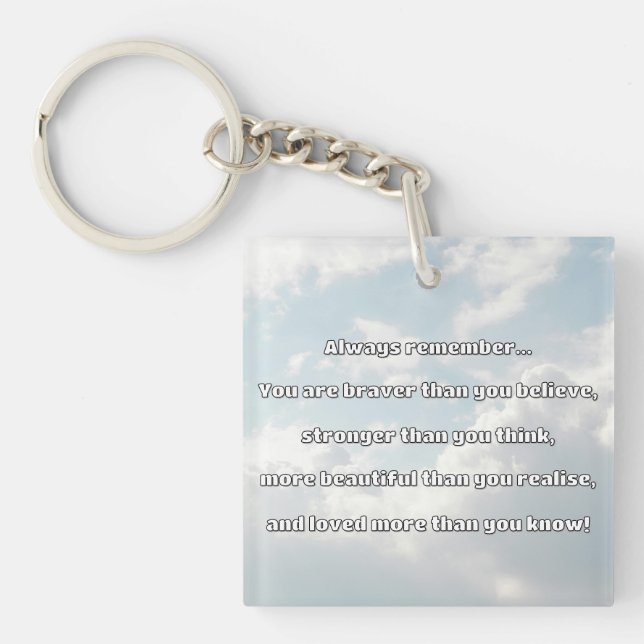 Empath Bravery Positive Encouragement Quote Key Ring (Front)