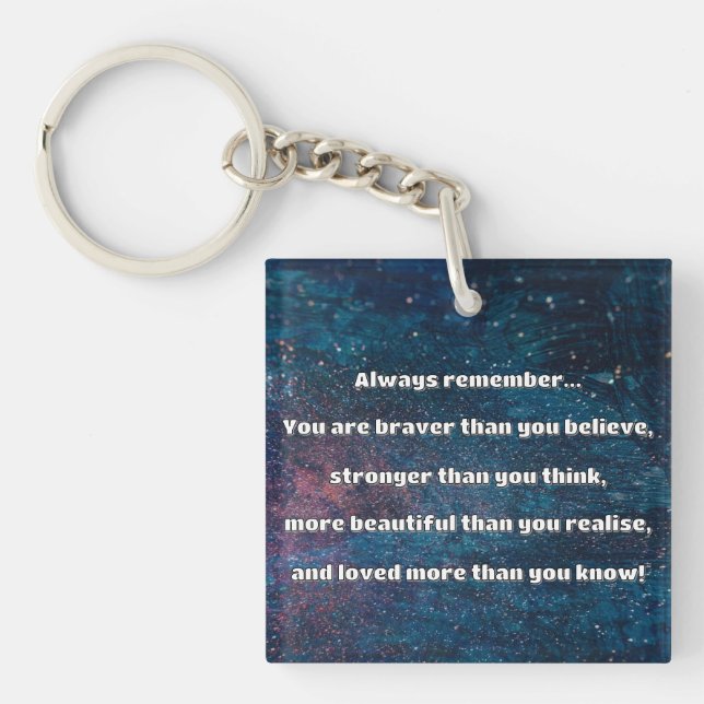 Empath Bravery Positive Encouragement Quote Key Ring (Front)