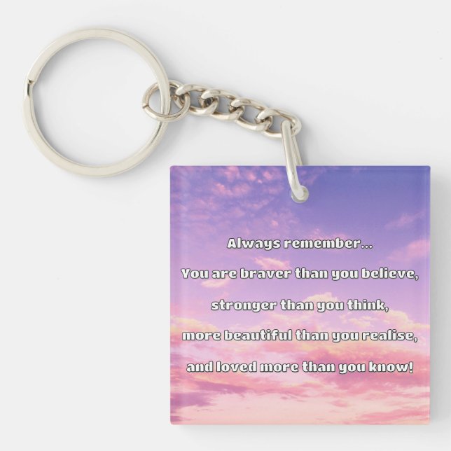 Empath Bravery Positive Encouragement Quote Key Ring (Front)