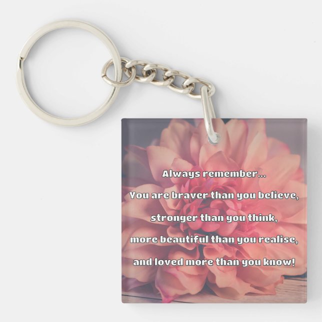 Empath Bravery Positive Encouragement Quote Key Ring (Front)