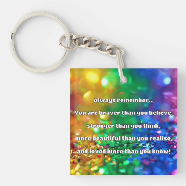Empath Bravery Positive Encouragement Quote Key Ring (Front)