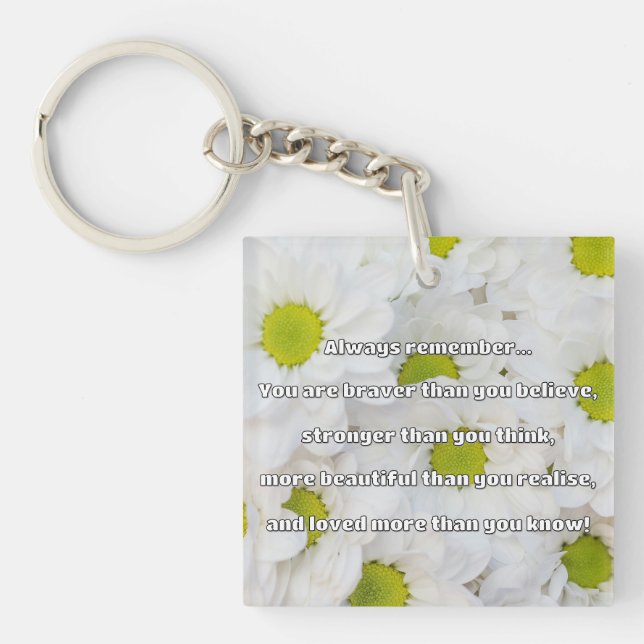 Empath Bravery Positive Encouragement Quote Key Ring (Front)