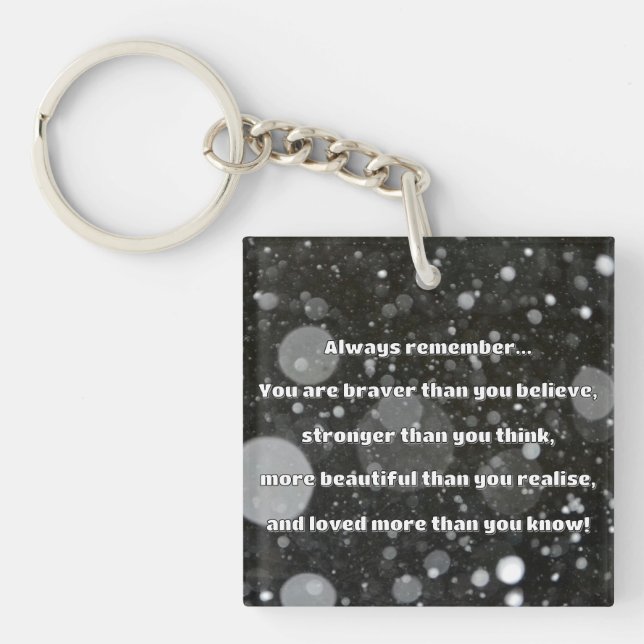 Empath Bravery Positive Encouragement Quote Key Ring (Front)