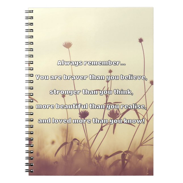 Empath Bravery Positive Encouragement Quote Notebook (Front)