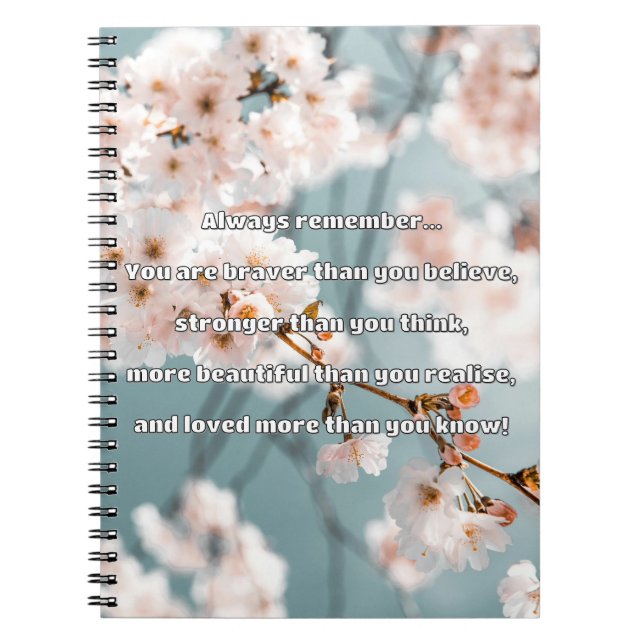 Empath Bravery Positive Encouragement Quote Notebook (Front)
