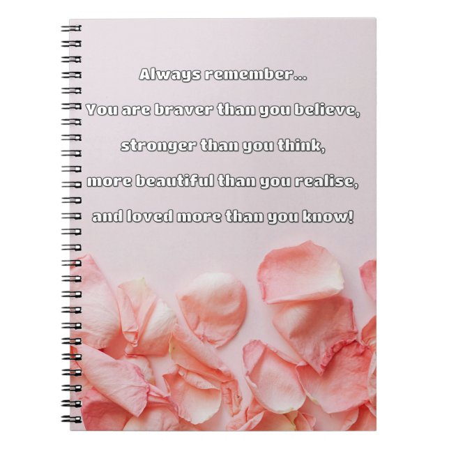 Empath Bravery Positive Encouragement Quote Notebook (Front)
