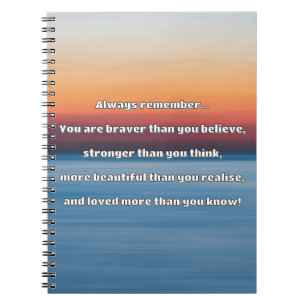 Empath Bravery Positive Encouragement Quote Notebook
