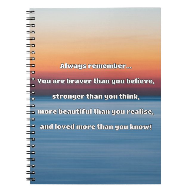 Empath Bravery Positive Encouragement Quote Notebook (Front)