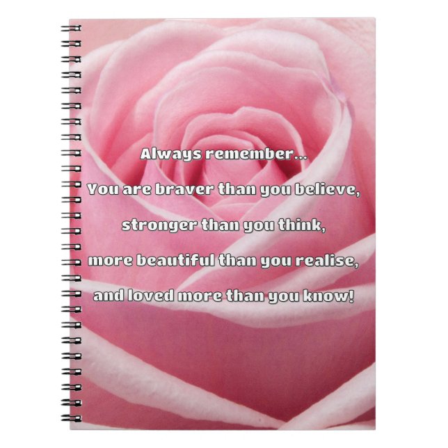 Empath Bravery Positive Encouragement Quote Notebook (Front)