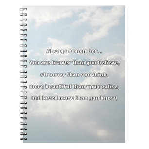 Empath Bravery Positive Encouragement Quote Notebook