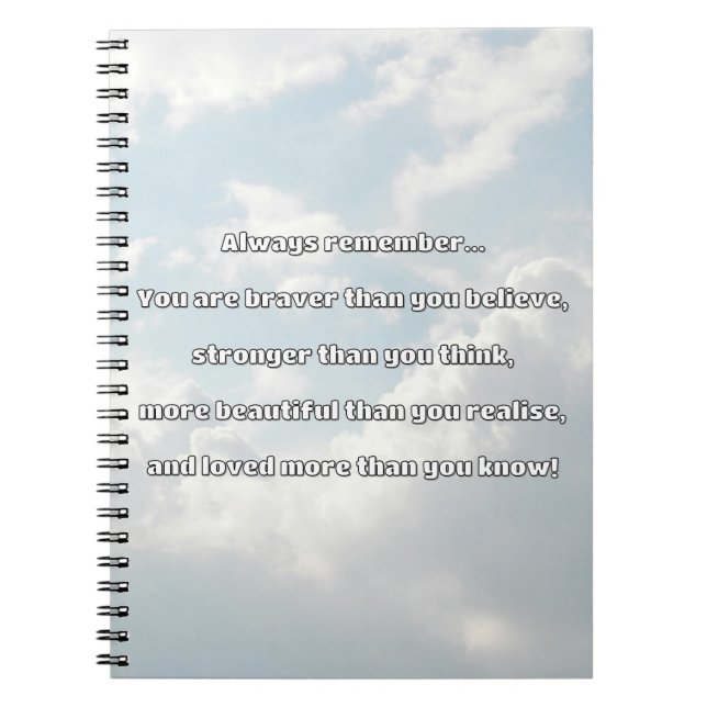 Empath Bravery Positive Encouragement Quote Notebook (Front)