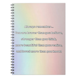 Empath Bravery Positive Encouragement Quote Notebook