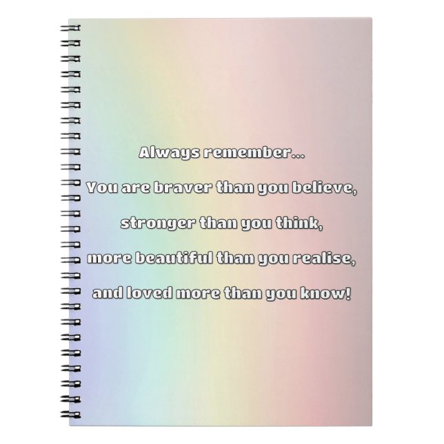 Empath Bravery Positive Encouragement Quote Notebook (Front)