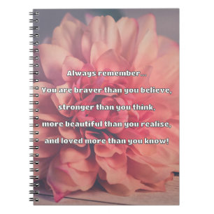 Empath Bravery Positive Encouragement Quote Notebook