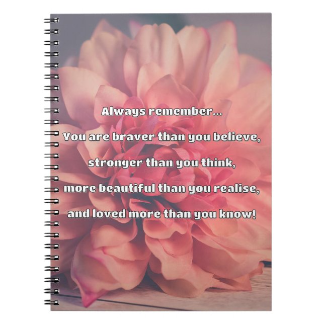 Empath Bravery Positive Encouragement Quote Notebook (Front)