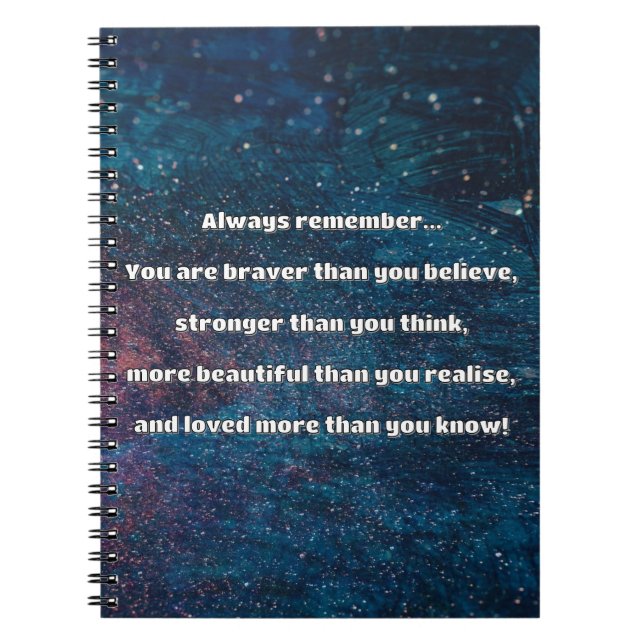 Empath Bravery Positive Encouragement Quote Notebook (Front)