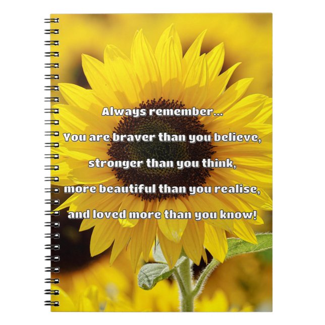 Empath Bravery Positive Encouragement Quote Notebook (Front)