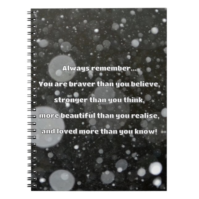Empath Bravery Positive Encouragement Quote Notebook (Front)