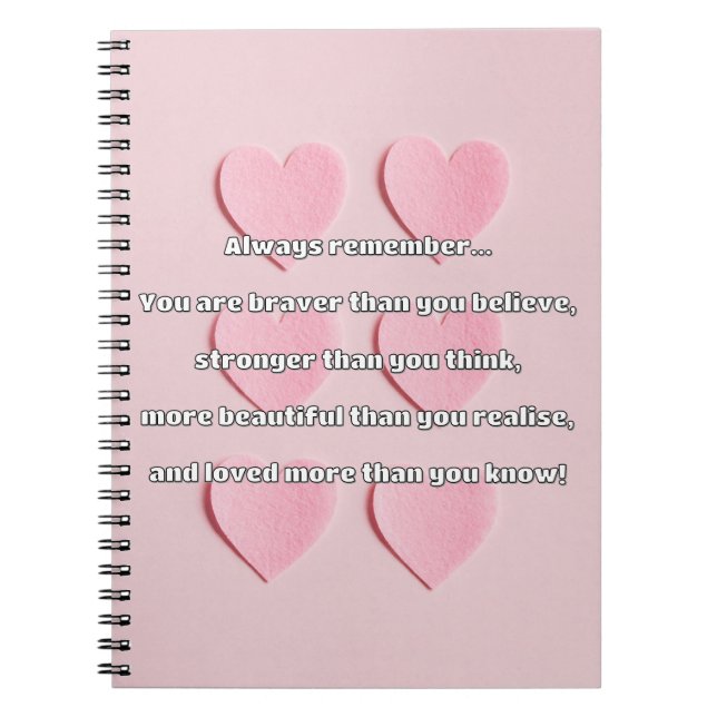 Empath Bravery Positive Encouragement Quote Notebook (Front)
