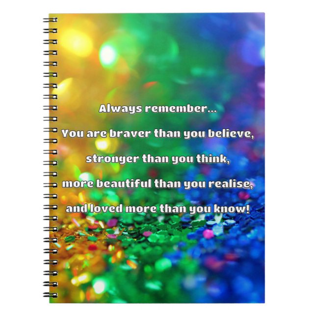 Empath Bravery Positive Encouragement Quote Notebook (Front)
