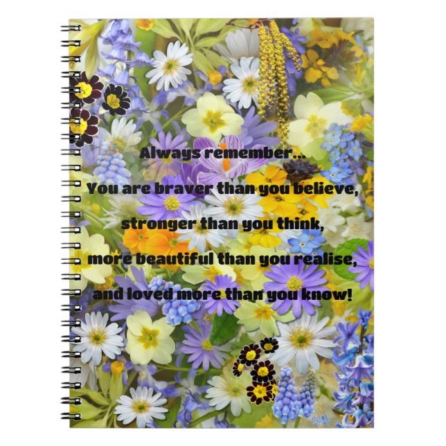 Empath Bravery Positive Encouragement Quote Notebook (Front)