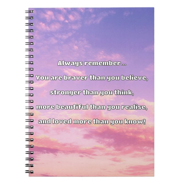Empath Bravery Positive Encouragement Quote Notebook (Front)
