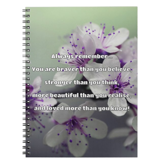 Empath Bravery Positive Encouragement Quote Notebook (Front)