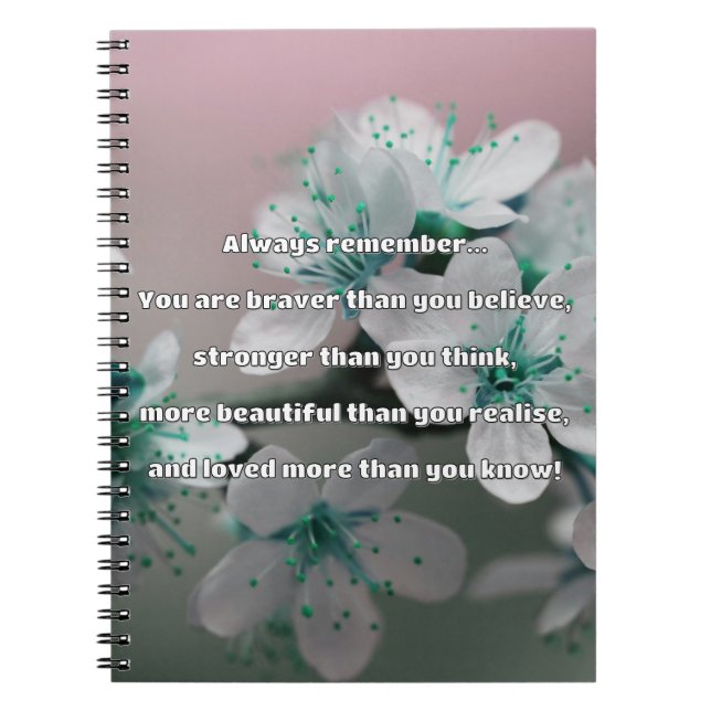 Empath Bravery Positive Encouragement Quote Notebook (Front)