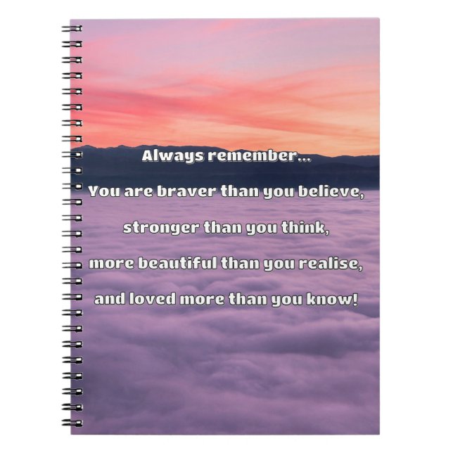 Empath Bravery Positive Encouragement Quote Notebook (Front)