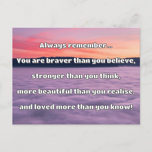 Empath Bravery Positive Encouragement Quote Postcard (Front)