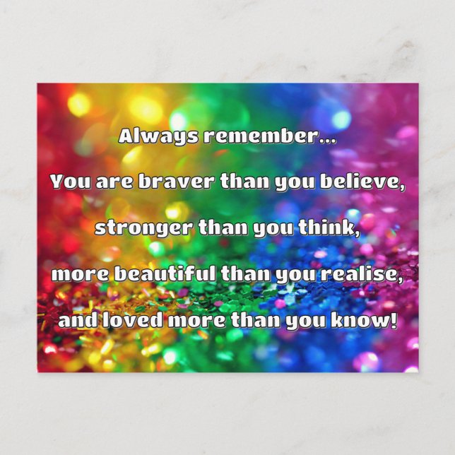 Empath Bravery Positive Encouragement Quote Postcard (Front)