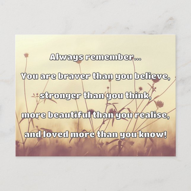 Empath Bravery Positive Encouragement Quote Postcard (Front)