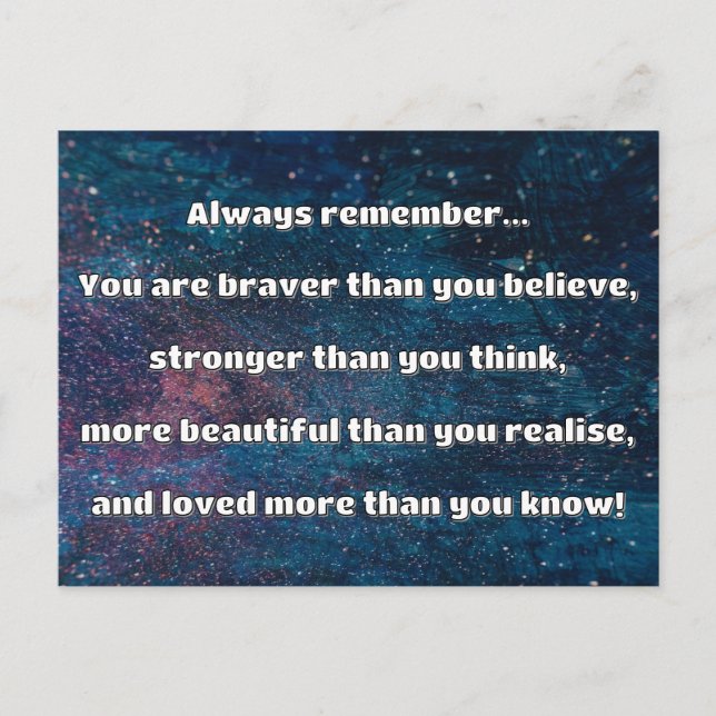 Empath Bravery Positive Encouragement Quote Postcard (Front)